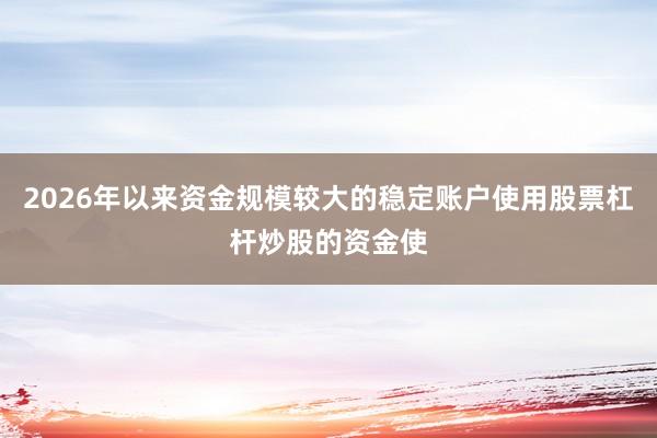 2026年以来资金规模较大的稳定账户使用股票杠杆炒股的资金使