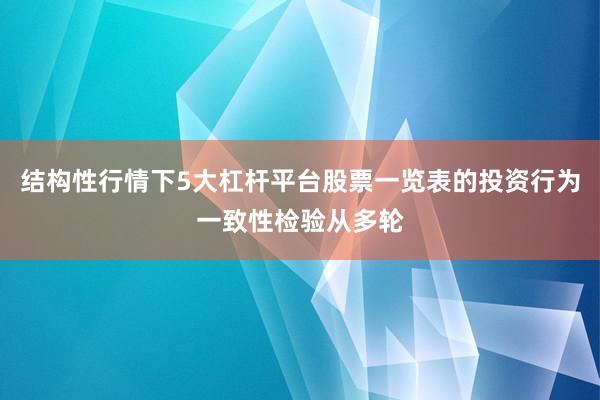 结构性行情下5大杠杆平台股票一览表的投资行为一致性检验从多轮