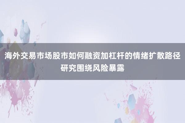 海外交易市场股市如何融资加杠杆的情绪扩散路径研究围绕风险暴露